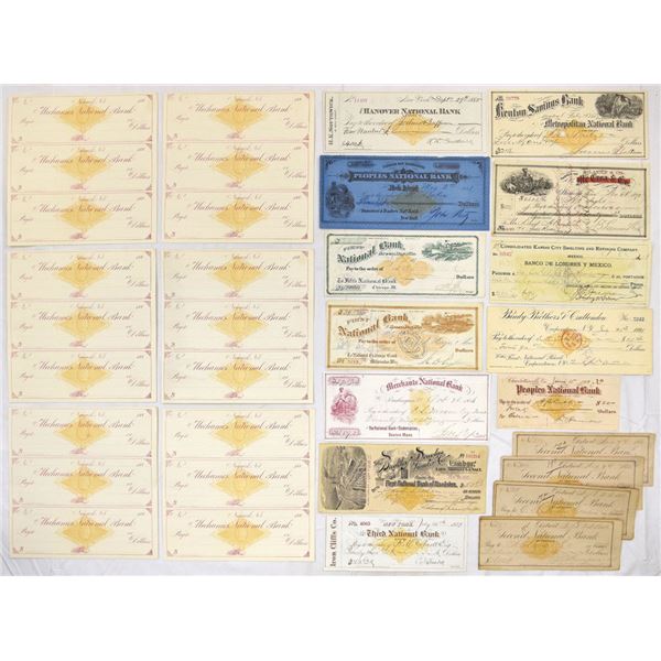 U.S. Bank Check Collection, some with Revenue Imprints, 1870s to Early 1900s