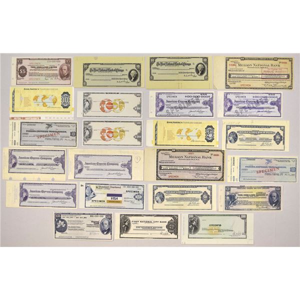 Worldwide Travelers Checks, ND (1940s to 1990s), Specimen and Proof Assortment.