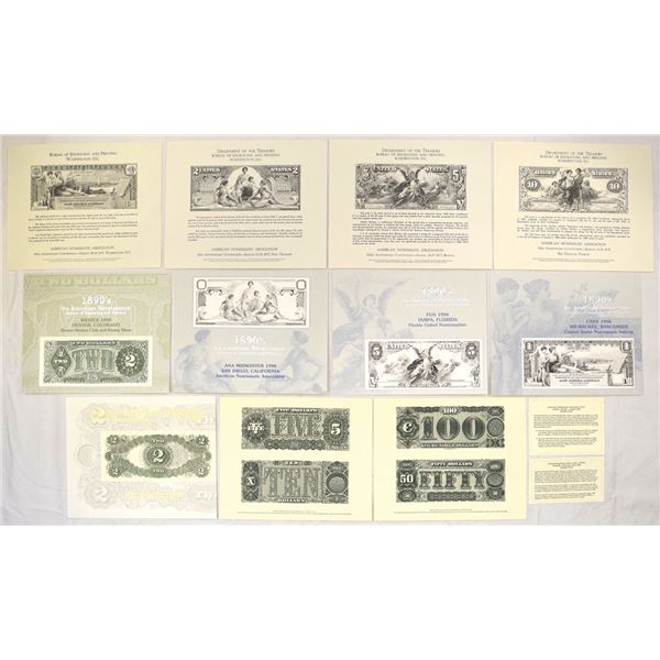 B.E.P., Souvenir Cards, Educational Silver Certificate Banknote Series of 1896, 1971-2001