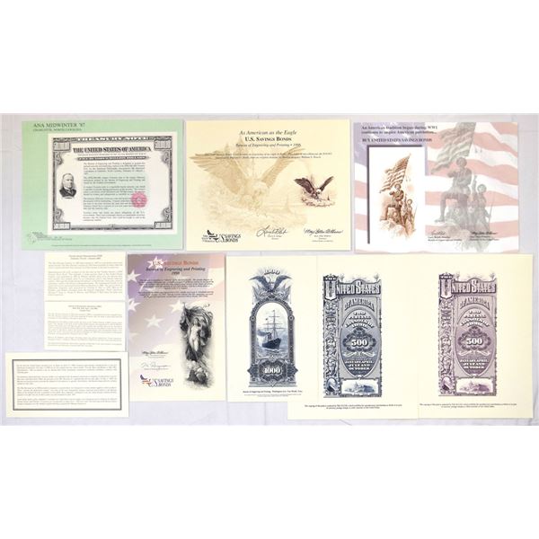 B.E.P.,  Savings and Treasury Bond Souvenir Cards, 1987-2002