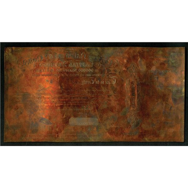 Norbury, Natzio & Co. Ltd., 1830 to 1860 Copper intaglio printing plate.