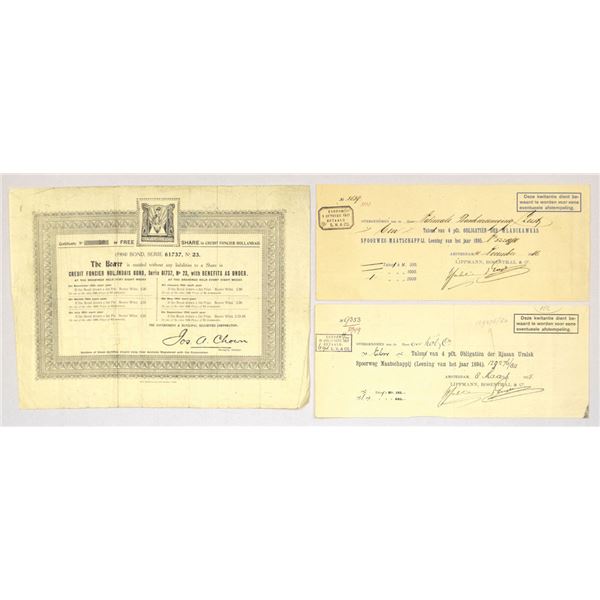 Netherlands. Credit Foncier and Railway Receipts, 1894 to 1904.