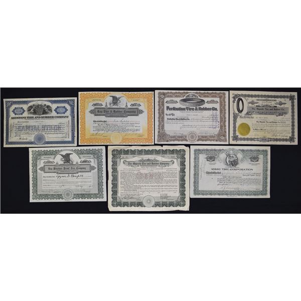 Rubber and Tire Corporations, 1910s to 1930s, Issued Stock Assortment