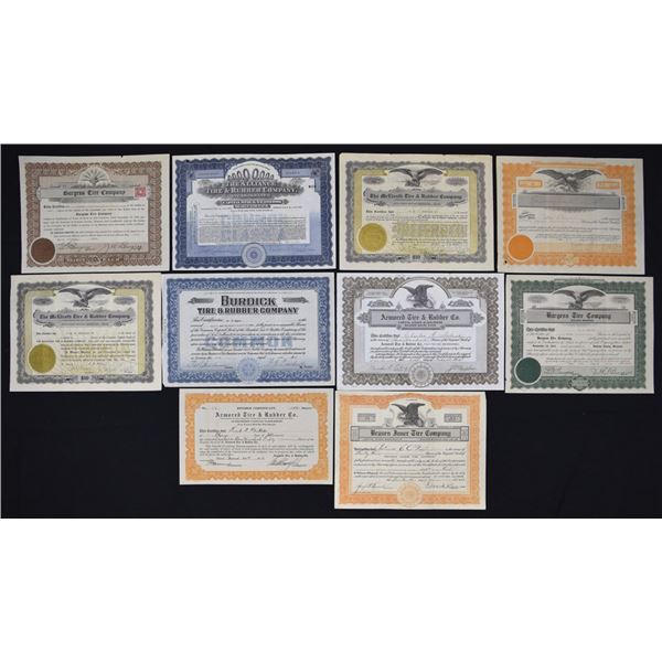 Tire and Rubber Companies, 1917 to 1940s, Issued Stock Assortment.
