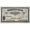 Image 1 : CA. Citizens Bank, 1876 I/C Stock Certificate