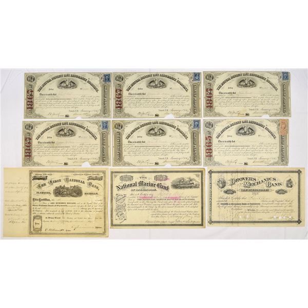 New Jersey Life Insurance Policies and Michigan–Maryland Bank Stock Certificates, 1850s to 