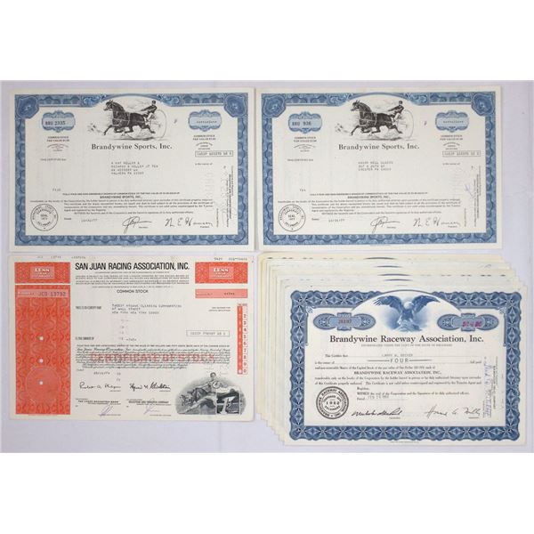 Horse Racing & Track Operations Stock Certificates, 1960s to 1980s