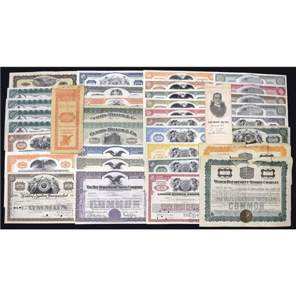 Retail & Department Store Certificates, ca. 1900s to 1960s.