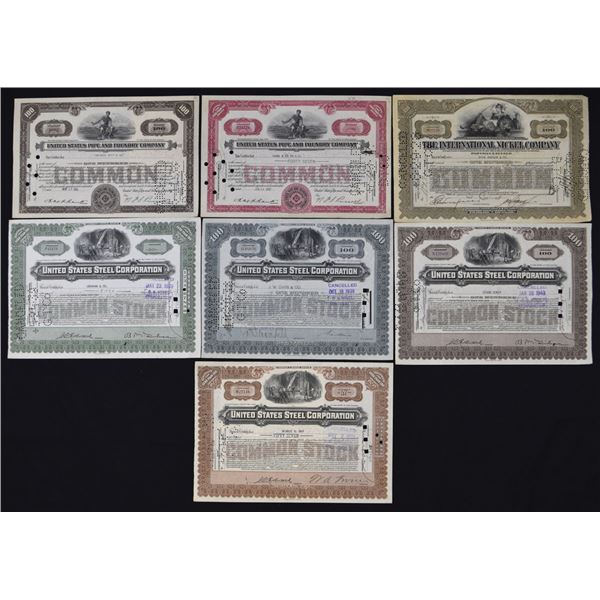 NJ. U.S. Steel, Pipe & Industrial Metals Bond and Share Group, ca.1905-1937