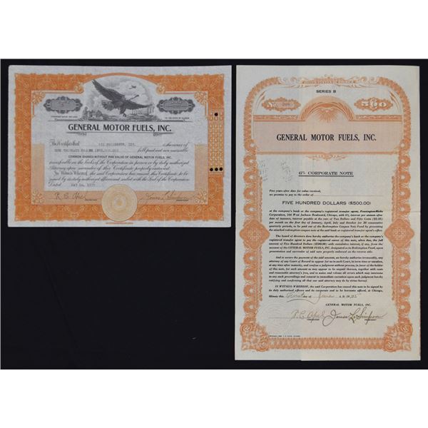 IL. General Motor Fuels, Inc., 1935, I/U Stock & Bond Pair.