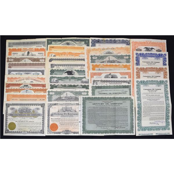 Oil Company Stock and Bond Assortment, ca. 1910s to 1940s.