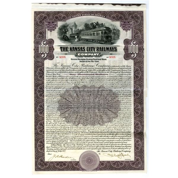MO. Kansas City Railway Co., 1915, I/U Bond.
