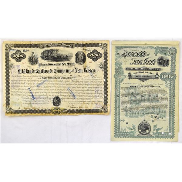 NJ, IN. Midland Railroad Co. of New Jersey & Evansville and Terre Haute Railroad Co., 1880 and 1890,