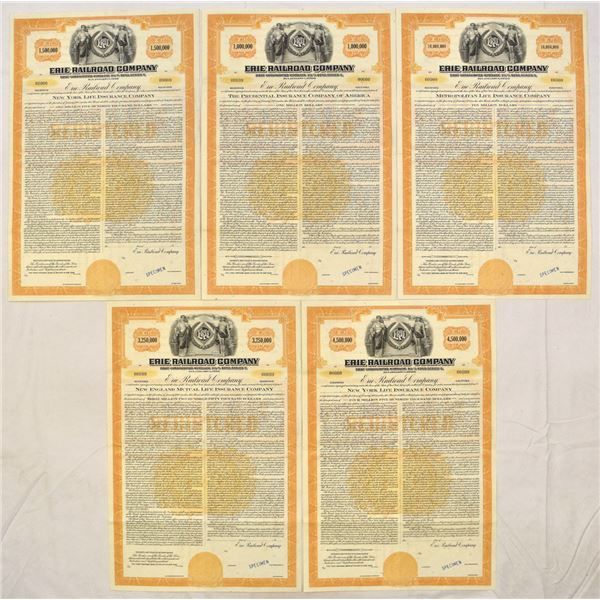 NY. Erie Railroad Co., ND (1945), Specimen High Denomination Series F or G, 3 1/8% Registered Vertic