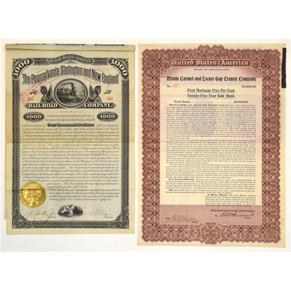 PA. Pennsylvania, Slatington and New England & Mount Carmel and Locust Gap Transit Co., 1882 and 191