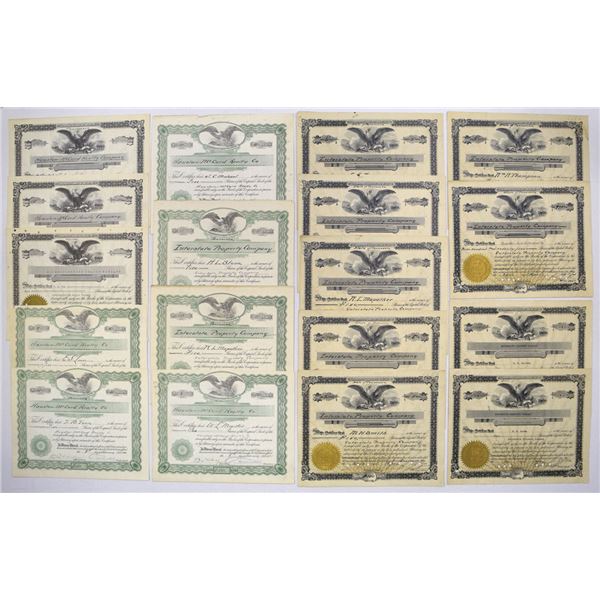 TN. Houston - McCord Realty Co., and Interstate Property Co, ca.1900 to 1940, Issued Stock Assortmen