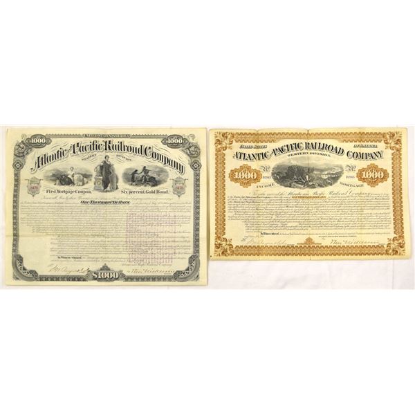 Atlantic and Pacific Railroad Co., 1880, Issued Bond Pair.