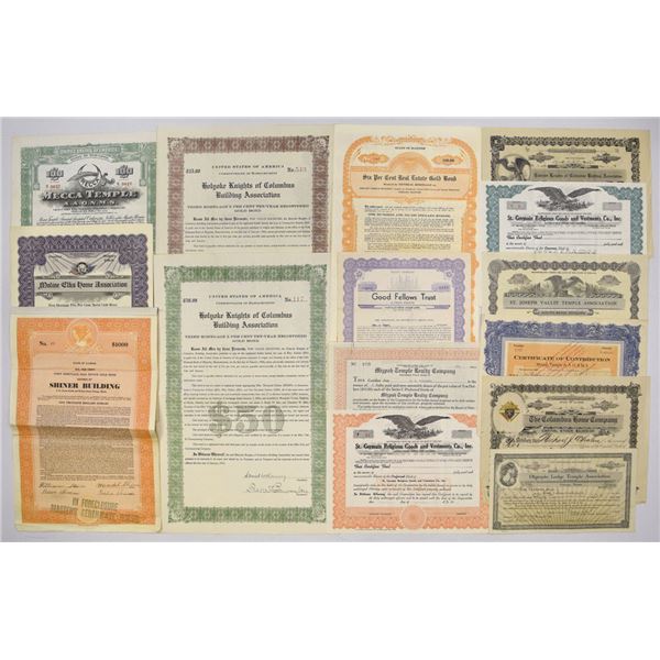 Lodges and Fraternal Organizations I/U and I/C Certificates, ca.1900s to 1940s