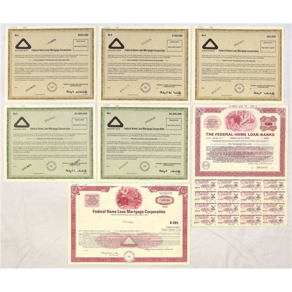 D.C., Federal Home Loan Mortgage Corp. and Federal Home Loan Banks Specimen Bond and Certificate Gro