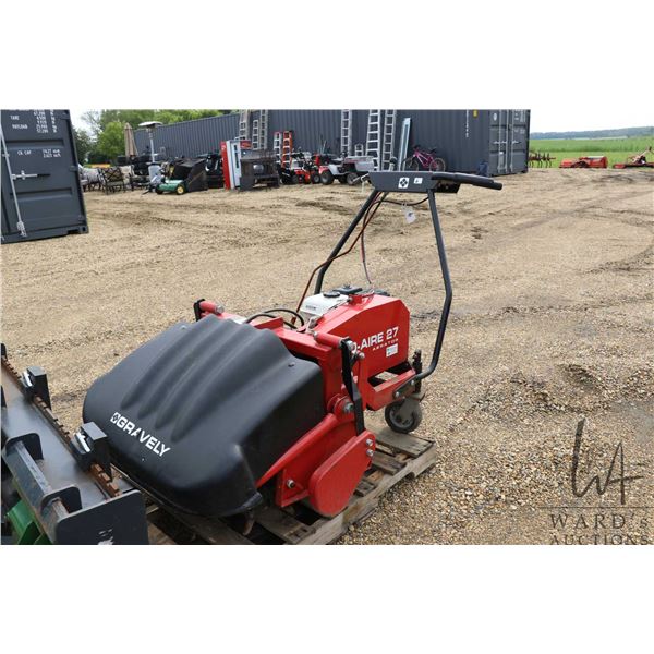 Pro-Aire 27 aerator, Serial 000640, Honda GX 120 4hp motor, not running at time of catalouging, has 