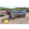 Image 1 : Prowler 14' aluminum boat, Serial 243014, with Evinrude 15hp motor, Serial 7006722, not tested at ti