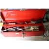 Image 2 : Large selection of hand tools including 1/2" drive torque wrench, AC charge kit, assorted pullers, r