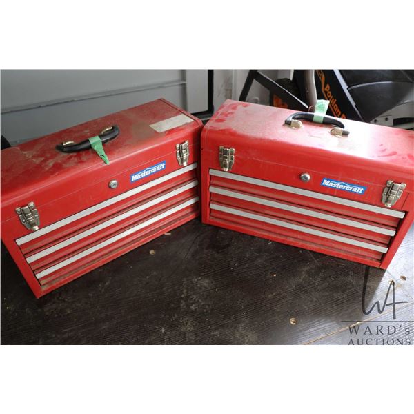 2 Mastercraft 3 drawer tool boxes 20-1/2" wide x 12" tall x 9" deep, appear unused