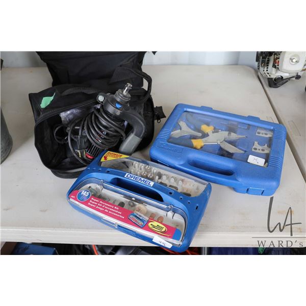 Dremel advantage high speed rotary saw with carrying case, hard case set of Dremel bits and stones, 
