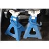 Image 2 : Selection of automotive service tools including Campbell Hausfeld 1/2" air impact, 2 jack stands, oi