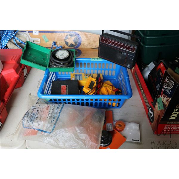 Selection of diagnostic tools including digital multimeter, digital thermalmeter, vacuum gauge, stud