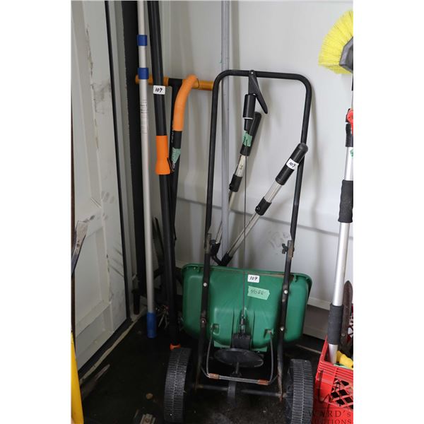 Fiskers garden mulcher, tree trimmer with saw and snips, manual aerator, as well as long handle shea