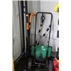 Image 1 : Fiskers garden mulcher, tree trimmer with saw and snips, manual aerator, as well as long handle shea