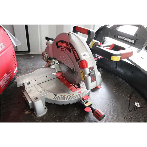 Craftsman Dual View Laser Trac 3hp 10" compound mitre saw, working at time of catalouging