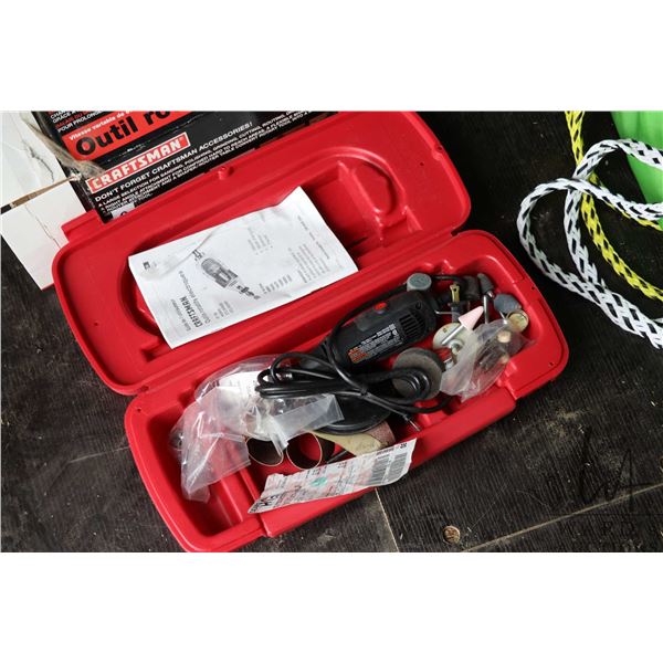 Craftsman model 572 variable speed rotary tool with accessories and carry case