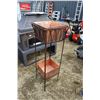 Image 1 : Steel and copper planet stand, 42" in height, 15" square