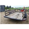 Image 6 : Tilt deck trailer with 7'x10' bed with 24" wooden stake sides, 13" tires, no serial number present
