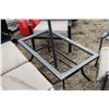 Image 4 : 5 piece patio furniture set with sofa, 2 chairs, centre table, note no glass, and umbrella