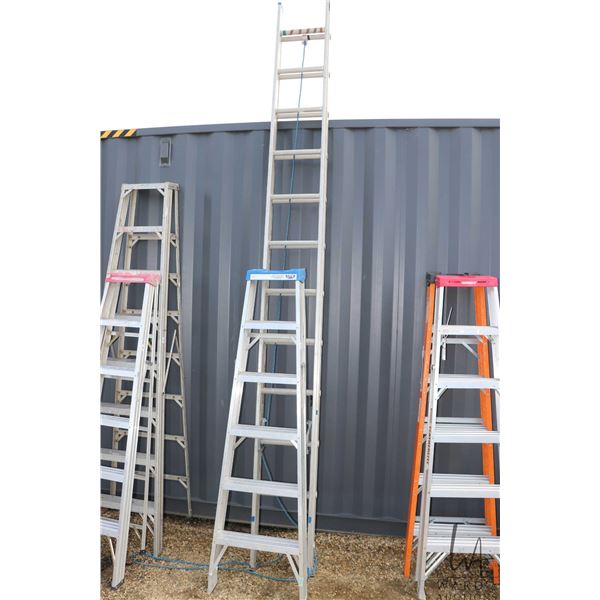 2 ladders including a 6' step ladder and a 24' extension ladder