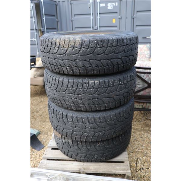 Set of 4 Hancook Pike RW11 snow tires, P265/65R18 on steel rims