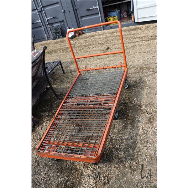 Heavy duty utility cart with 60"x32" base on 6 casters