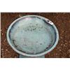 Image 2 : Teal glazed stoneware bird bath, 18" tall, 17" diameter