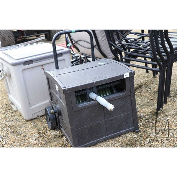 Cranking hose storage bin with approx 100' hose