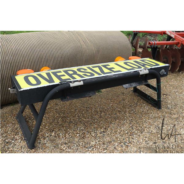 Truck box mount wide load sign with lights, 72" wide