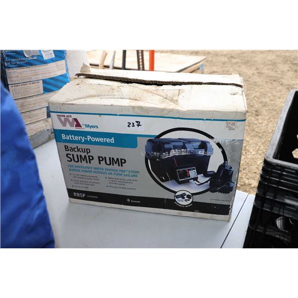 Myers battery powered backup sump pump