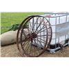 Image 1 : 2 Antique metal spoked implement wheels, 50" diameter