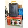 Image 1 : Twin pack of pagoda style solar garden lights and a Coleman propane lantern in hard case