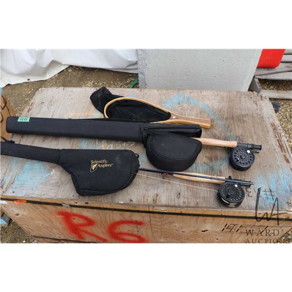 2 quality fly rods sets including Scientific Angler 2 piece 10' fly rod with reel and case, and an N