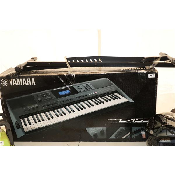 Yamaha PSR-E453 digital keyboard in original box, with stand
