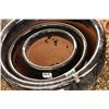 Image 2 : Set of matching black terracotta planters in graduating sizes, largest measures 18" diameter, note l