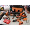 Image 1 : Selection of Rigid 18v battery operated tools including blower, 4" angle grinder, precision sander, 